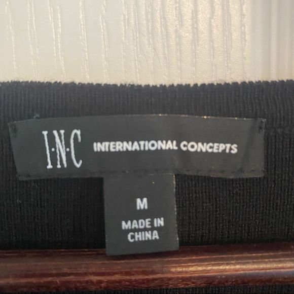 #10 INC International concepts women’s black crewneck long sleeve with frill M - Picture 6 of 11